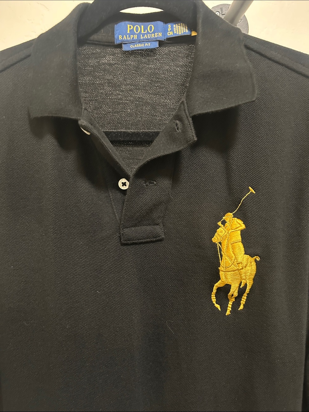 Polo by Ralph Lauren Black Polo with Yellow Pony Embroidery
